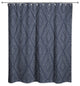 Navy Tribal Diamond 71x74 Shower Curtain