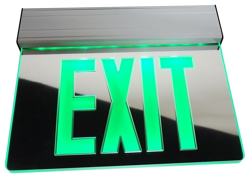 NICOR EXL2-10UNV-AL-MR-G-2 Edge Lit LED Emergency Exit Sign