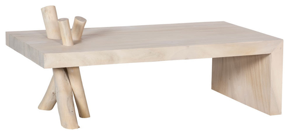 Branch Waterfall Coffee Table, Bleached
