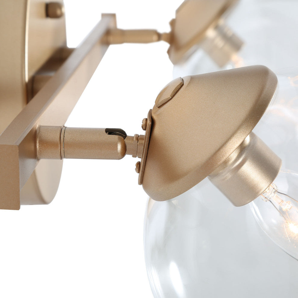 LALUZ 2-Light Gold with Glass Wine Cup Bathroom Vanity Lights