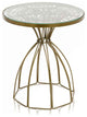 HomeRoots 18" x 18" x 21" Antique Brass Wire Work Side Table