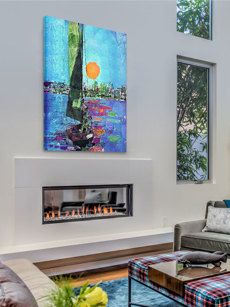 "Blue Sky" Painting Print on Wrapped Canvas