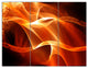 Orange 3d Abstract Fractal Waves, Abstract Canvas Wall Art, 36x28, 3 Panels