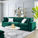 Commix Down Filled Overstuffed Performance Velvet 3-Seater Sofa Green