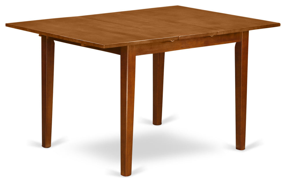 3 Pc Set Milan Table With Leaf And 2 Cushion Chairs In Saddle Brown