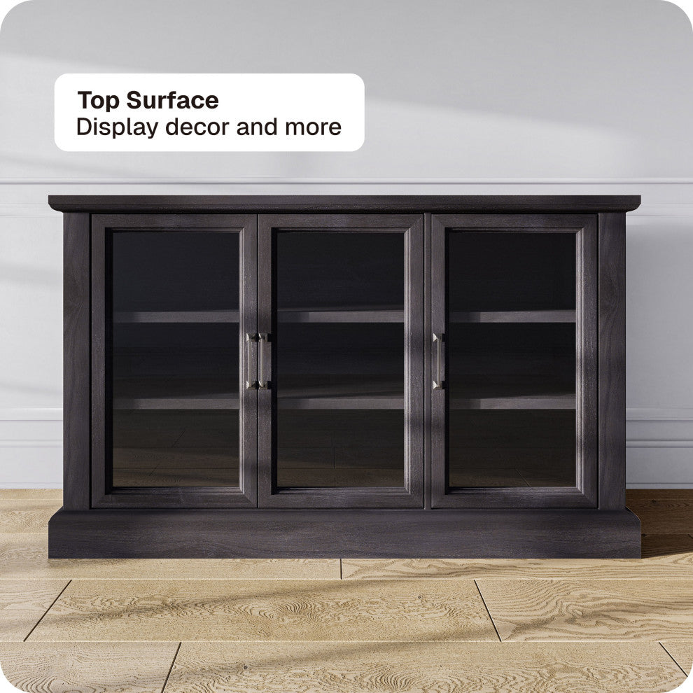 55" Farmhouse Sideboard Cabinet, Rustic Gray