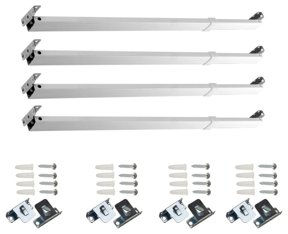 Flat Sash Rods 20-36", Set of 4, White