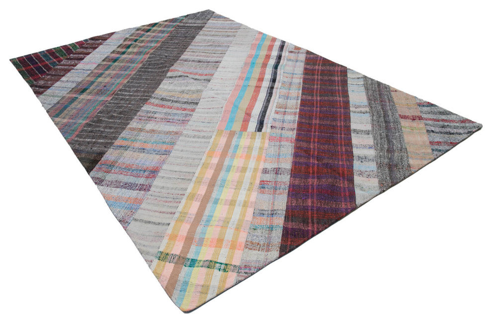 Rug N Carpet - Handmade Oriental 6' 8'' x 9' 11'' Vintage Patchwork Kilim Rug