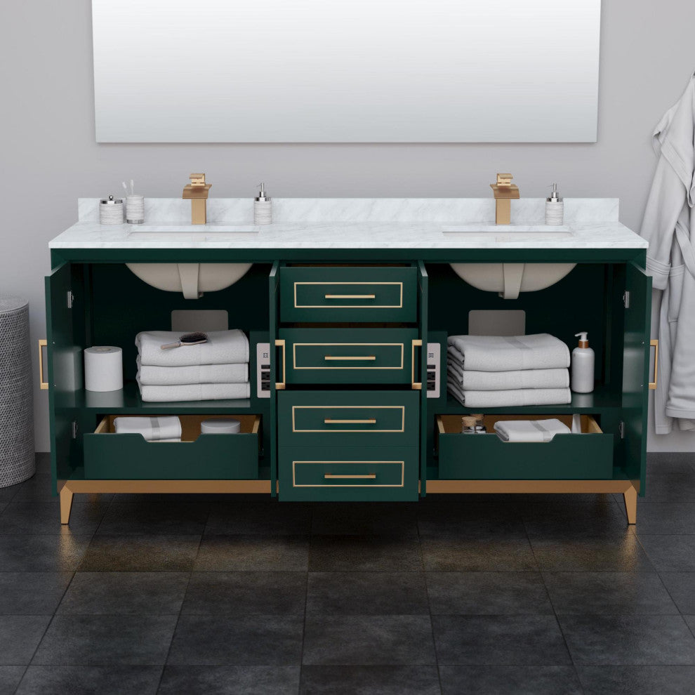 Wyndham Collection WCH515172D-QTZ-US3MXX Marlena 72" - White / Giotto Quartz