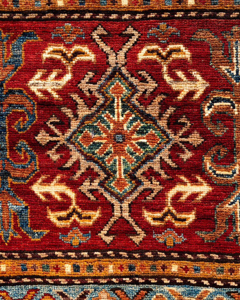 Tribal One-of-a-Kind Hand-Knotted Area Rug Red, 8' 4" x 9' 10"
