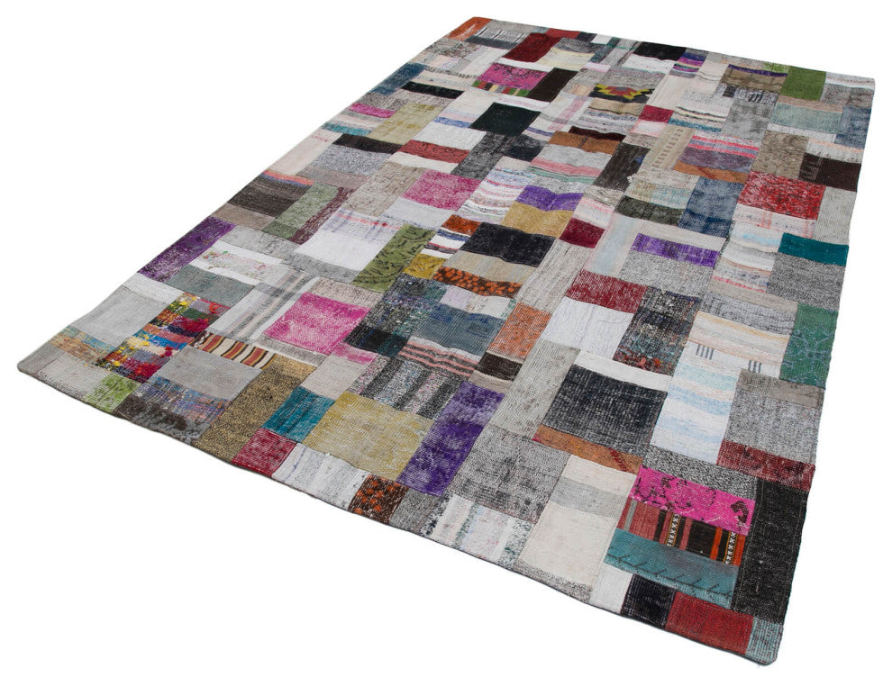 Rug N Carpet - Handmade Turkish 6' 7'' x 10' 0'' Unique Patchwork Kilim Rug