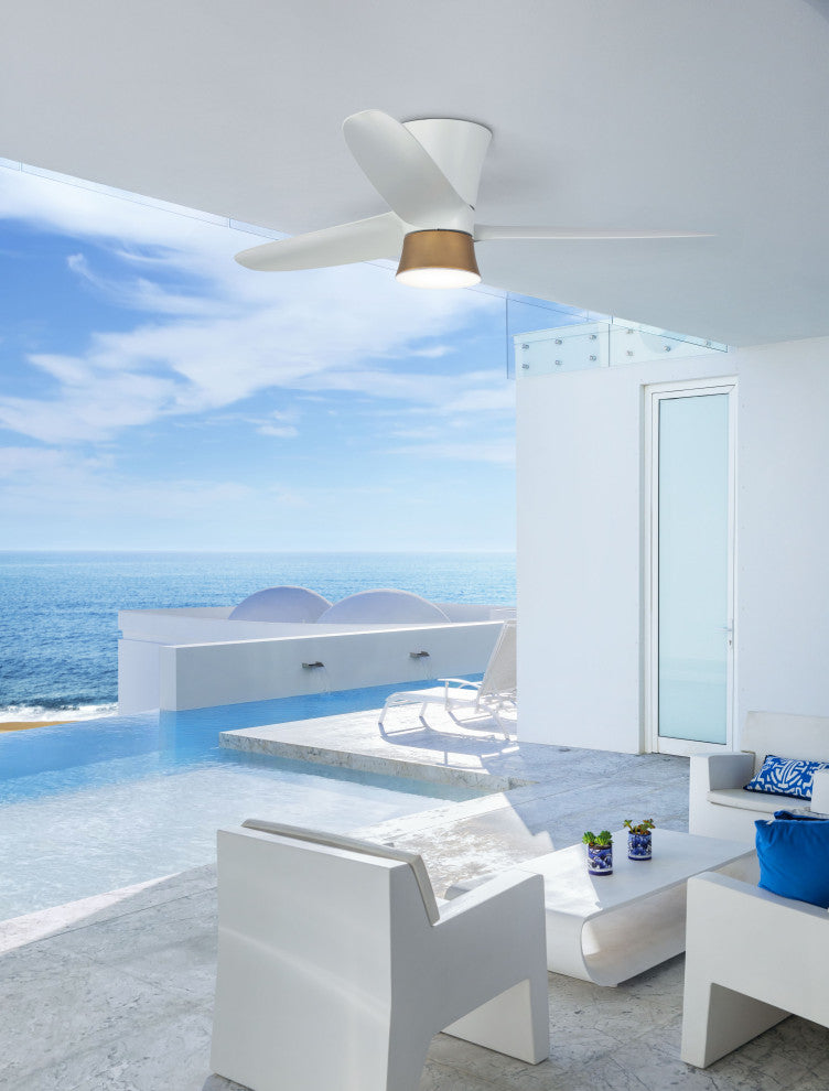 Hinkley Neo 52" Integrated LED Indoor/Outdoor Flush Mt Ceiling Fan,Matte White