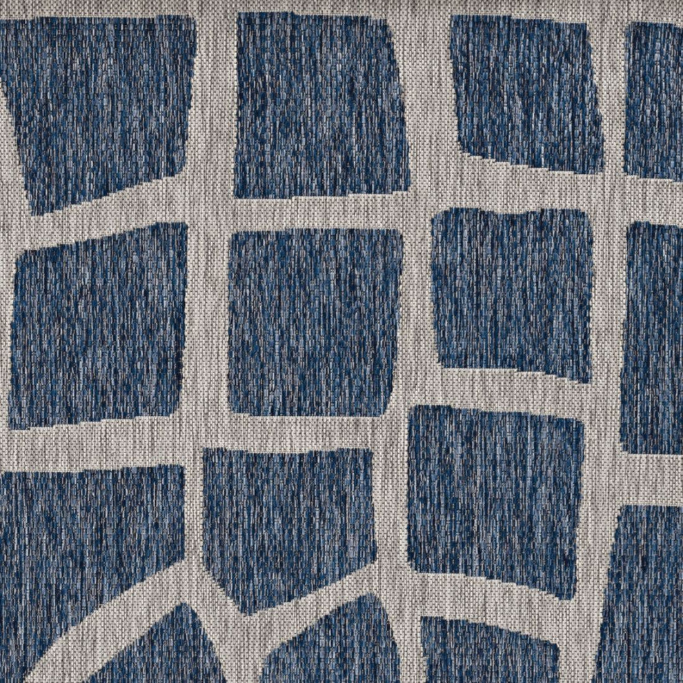 KAS Provo 5763 Blue/Gray Bedrock Area Rug, 7'10"x10'10"