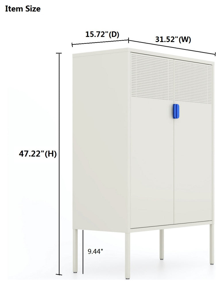 Metal Storage Locker Cabinet With Adjustable Shelves Light Gray
