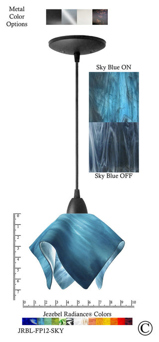 Jezebel Radiance Flame Pendant, Small, Sky Blue
