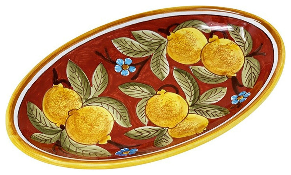 Italian Ceramic Positano Red - Oval Serving Platter - Fratelli Mari