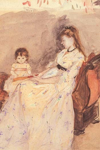 Edma, the Sister of the Artist with Her Daughter - Gallery Wrapped Canvas Art