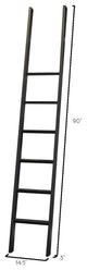 Fully Assembled 8' Tall Bookcase Wall With Ladder, Aged Chateau White