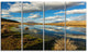 Clouds Reflecting in Mountain Lake, Landscape Canvas Art, 48"x28", 4 Panels