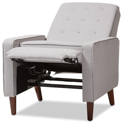 Mathias Mid-Century Modern Light Gray Upholstered Lounge Chair