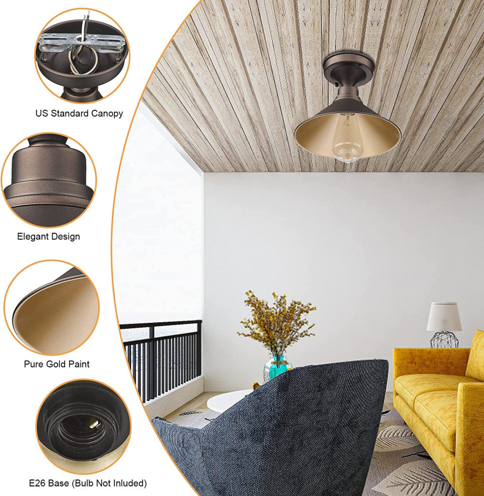 2 Pack, Industrial Ceiling Light Fixture, Farmhouse