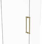 Contemporary 18" Grooved Accent Back to Back Shower Door Pull, unlacquered Brass