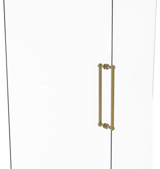 Contemporary 18" Grooved Accent Back to Back Shower Door Pull, unlacquered Brass