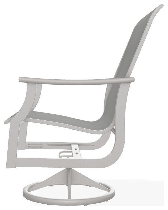 St. Catherine Sling Outdoor Swivel Rocker, Alloy/Warm Gray
