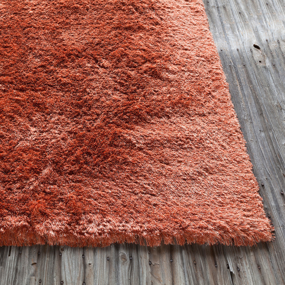 Naya Contemporary Area Rug, Orange and Beige, 9'x13' Rectangle