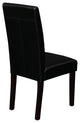 Villa Faux Leather Black Dining Chairs, Set of 2