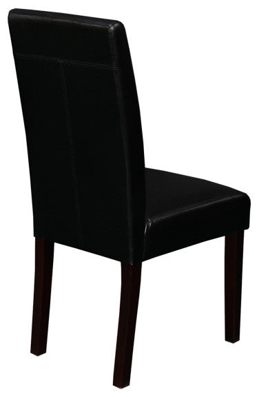 Villa Faux Leather Black Dining Chairs, Set of 2