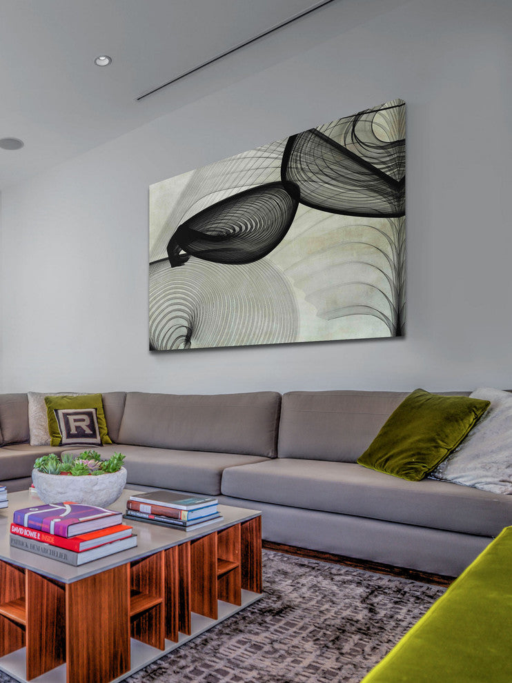 "Abstract Black and White 22-15-51 v2" Painting Print on Canvas by Irena Orlov