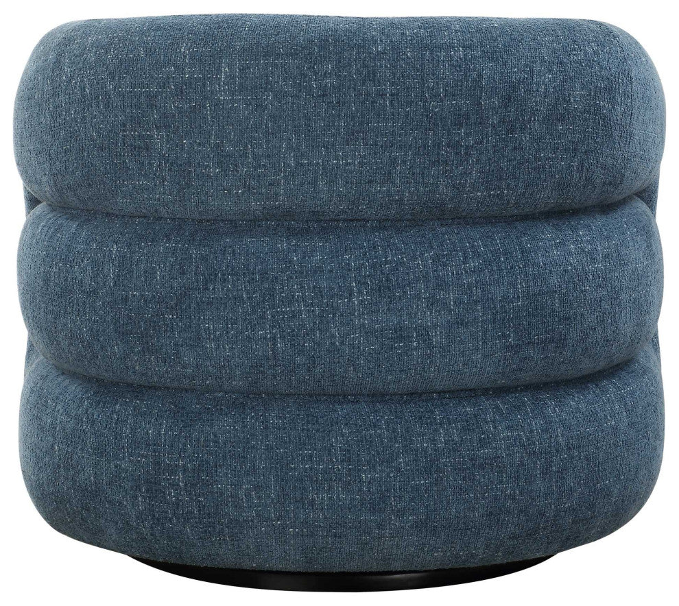 Uttermost Junie Blue Swivel Barrel Chair