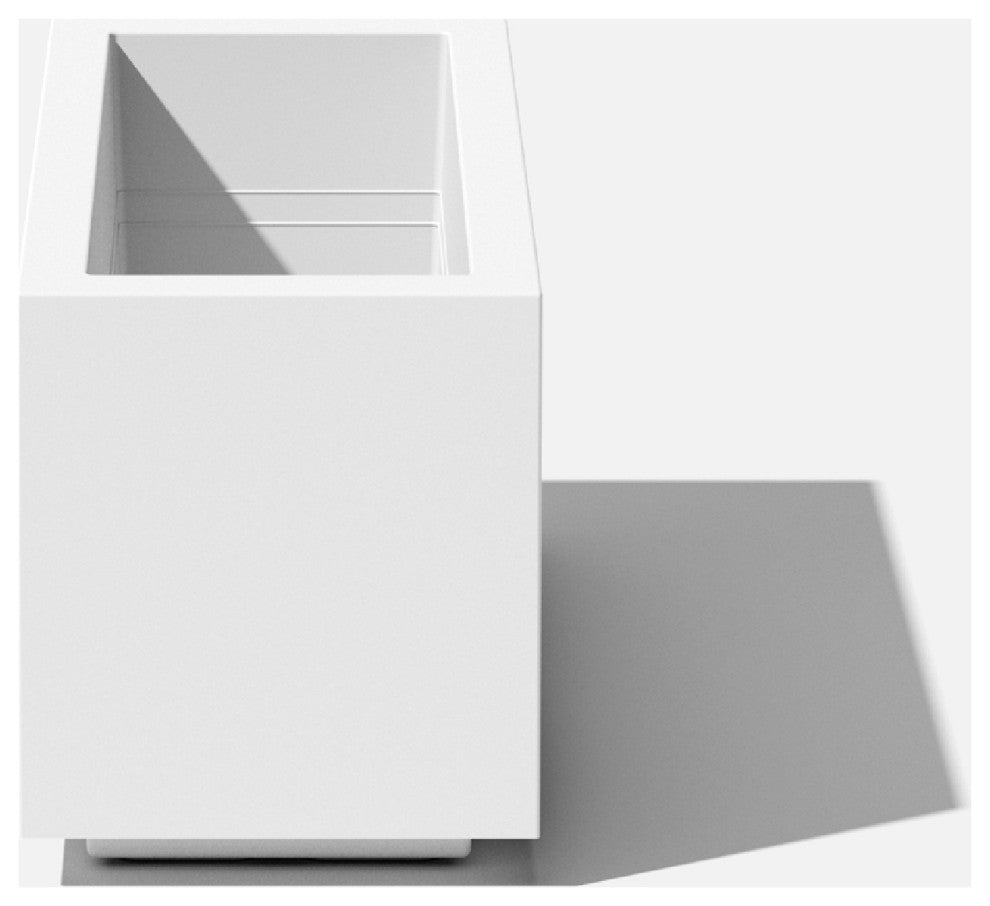 Veradek Block Series Long Box Planter, White, 13"h X 11"w X 25"l