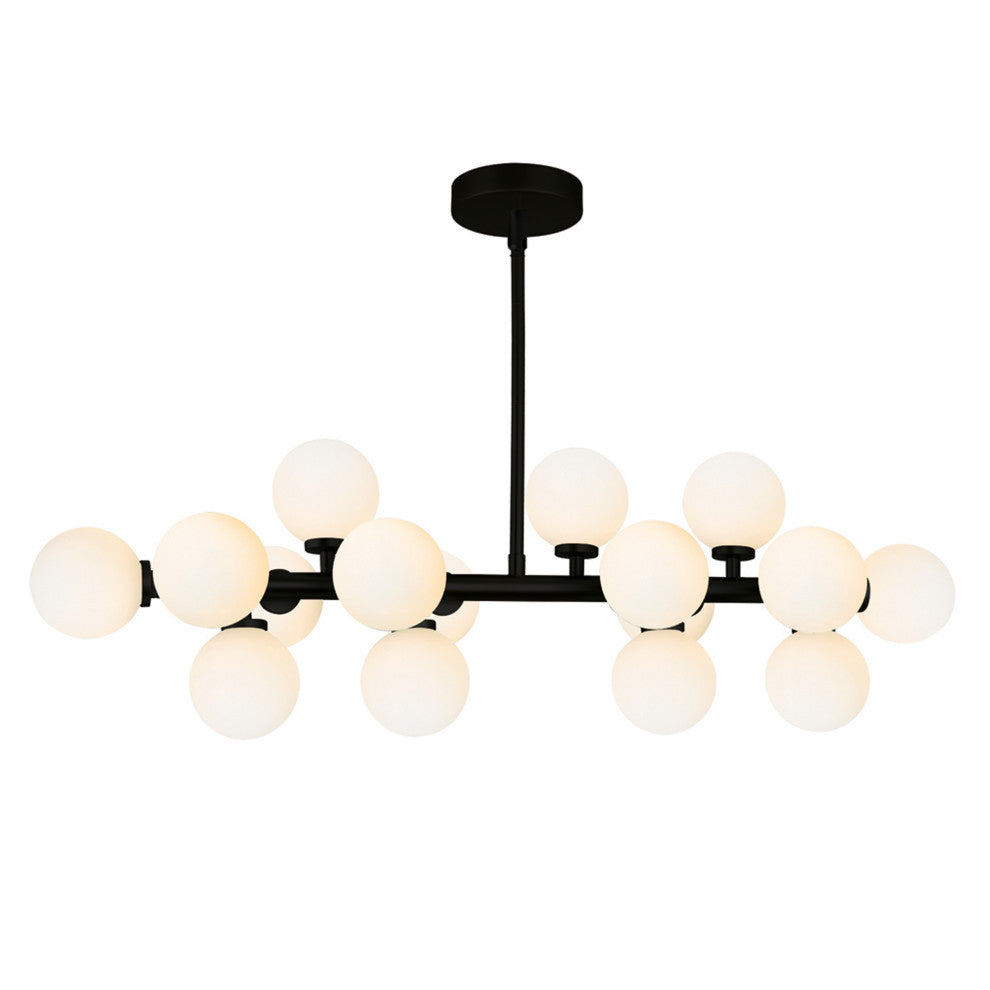 Arya 16 Light Chandelier With Black Finish