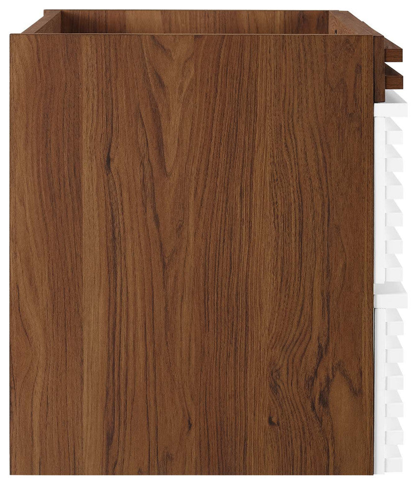 Render 30" Wall-Mount Bathroom Vanity, White Walnut