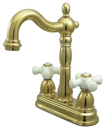 Kingston Brass 4" Centerset Bar Faucet, Polished Brass
