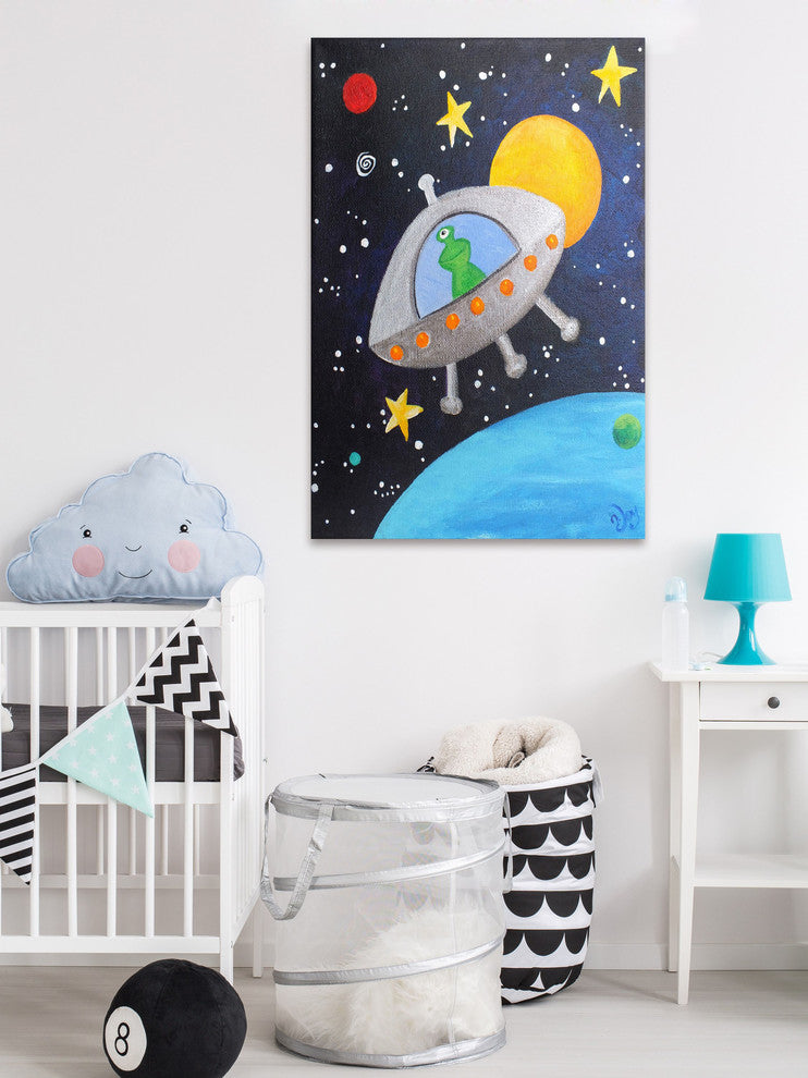 Marmont Hill, "Green Alien" by Nicola Joyner Painting on Wrapped Canvas, 40x60