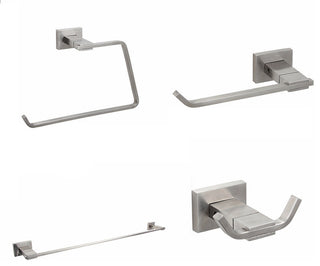 Boann Avalon Series 4-Piece Bathroom Accessory Set, Brushed Nickel