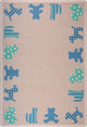 Kid Essentials Rug, Frisky Friends, Blue, 5'4"x7'8"