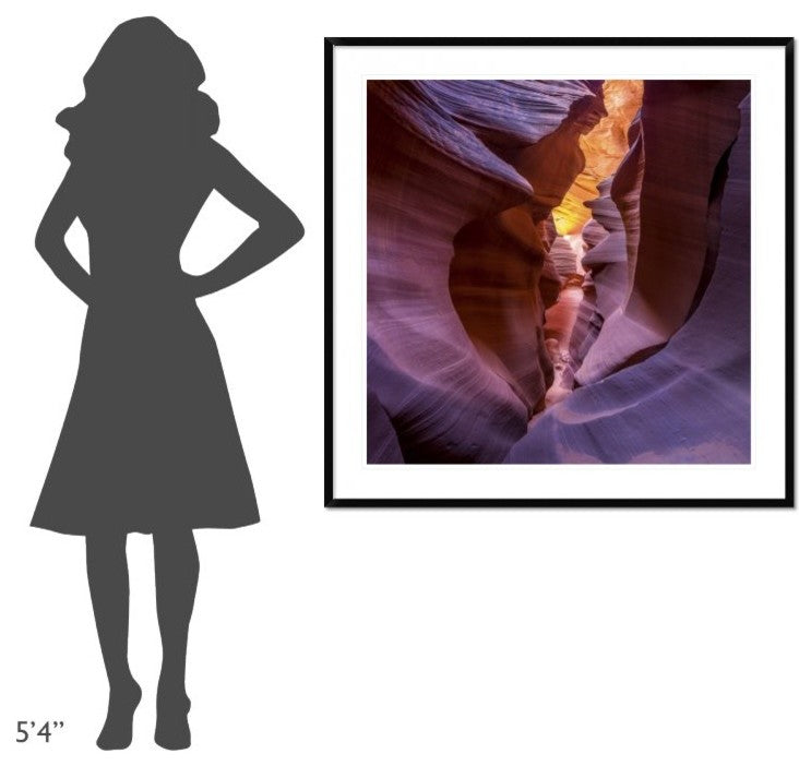 "Fire In Canyon" Framed Digital Print by Sandipan Biswas, 44x44"