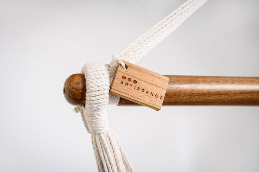 Boho Natural Cotton Hammock Swing With Tassels