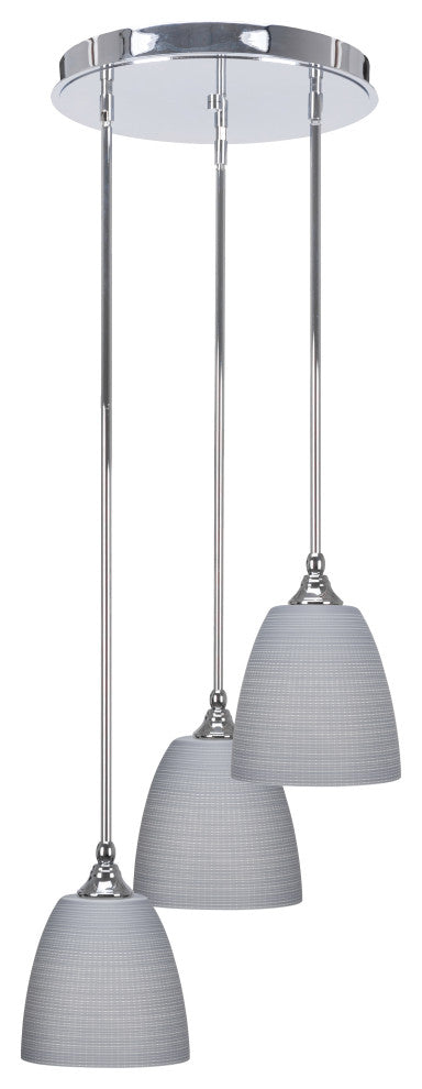 Empire 3-Light Cluster Pendalier, Chrome/Gray Matrix