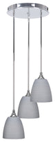 Empire 3-Light Cluster Pendalier, Chrome/Gray Matrix