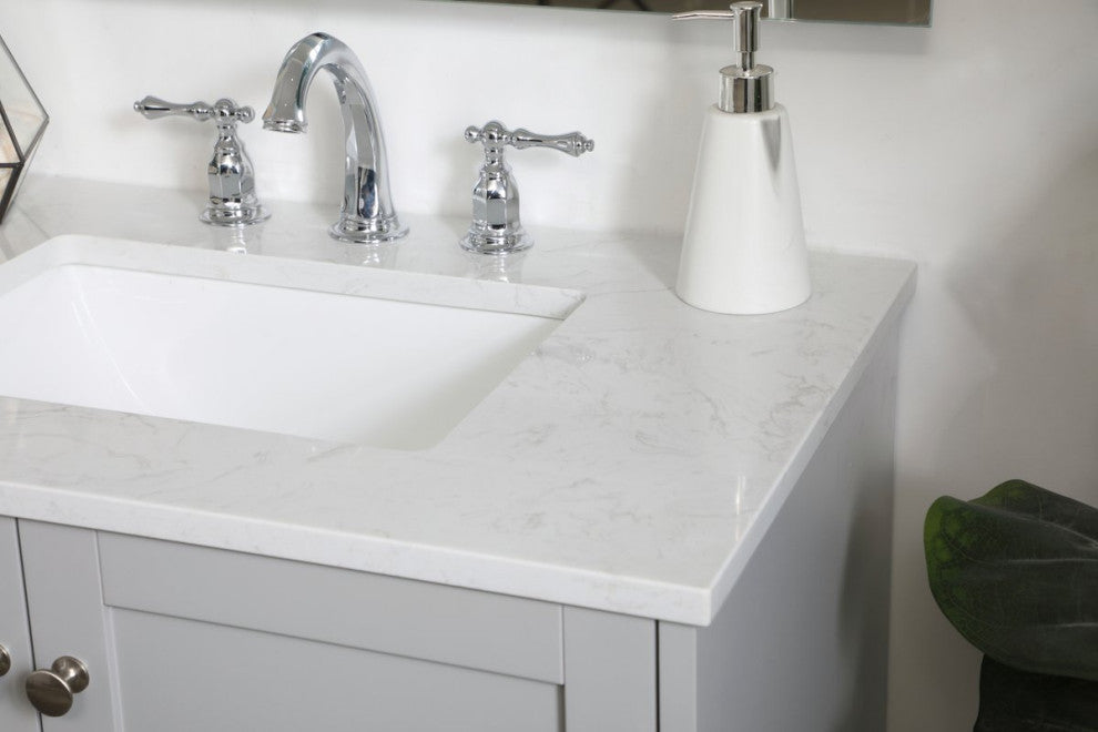 30" Single Bathroom Vanity, Gray
