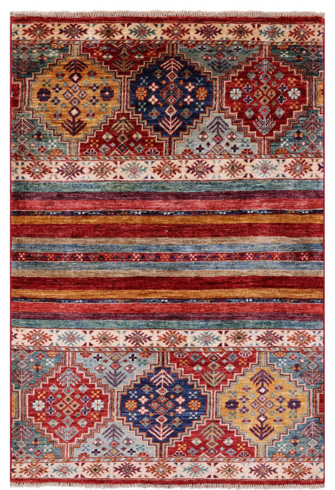 3' 3" X 4' 10" Khorjin Super Kazak Handmade Rug - Q12693