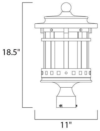 Maxim Santa Barbara Cast 3-LT Outdoor Post Lantern Sienna - 3137CDSE
