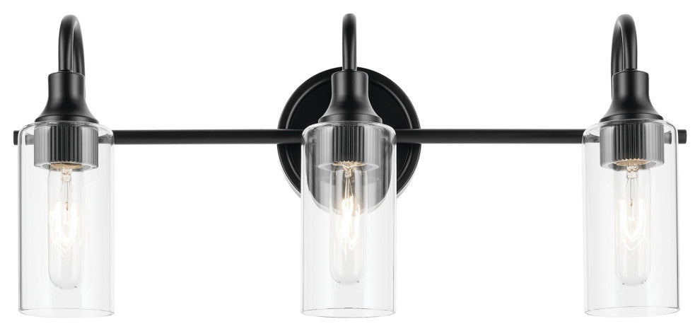 23" 3-Light Vanity Light With Clear Glass