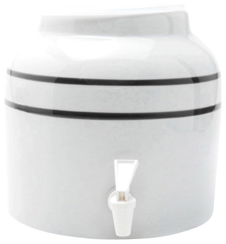 Goldwell Designs Double Stripes Water Dispenser Crock, Black
