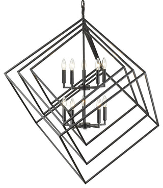 Z-Lite 457-10 Euclid 10 Light 42"W Two Tier Nested Cube - Matte Black